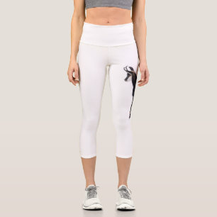 Minimalistic Alpine Chamois mountain goat on snow Capri Leggings