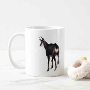 Minimalistic Alpine Chamois mountain goat on snow Coffee Mug
