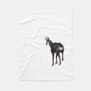 Minimalistic Alpine Chamois mountain goat on snow Fleece Blanket