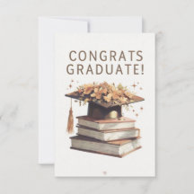Minimalistic Anime Style Graduation Greeting Card 