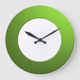 Minimalistic any Colour No Digits on Green Frame Large Clock