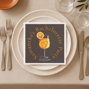 Minimalistic Aperol Spritz Bachelorette Party Napkin