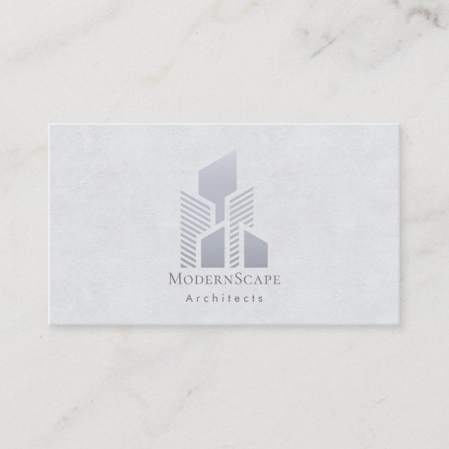Minimalistic Architectural Logo (Lt Blue-Grey) Business Card (Front)