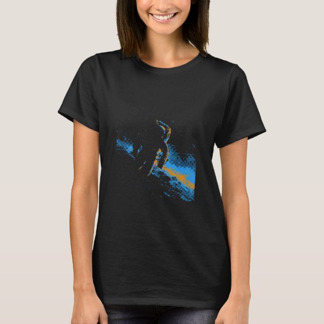 Minimalistic Astronaut in Space Astronomy Planets T-Shirt (Front)
