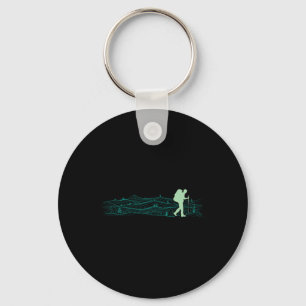 Minimalistic Backpacking Camping Hiking Graphic Keychain