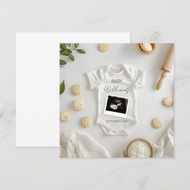 Minimalistic Baking Pregnancy Announcement (Front/Back)