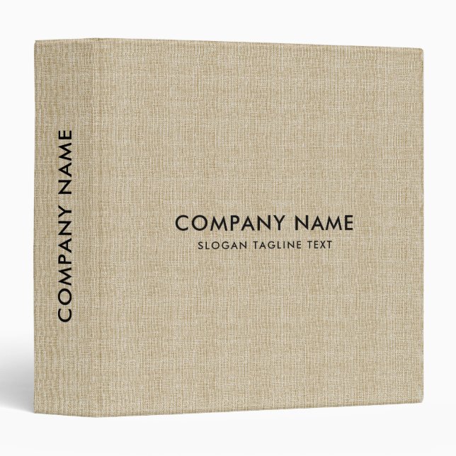 Minimalistic Beige Linen Texture Binder (Front/Spine)