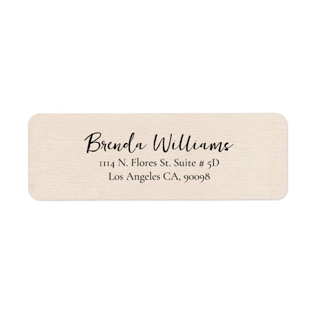 Minimalistic Beige Linen Texture White Script  (Front)