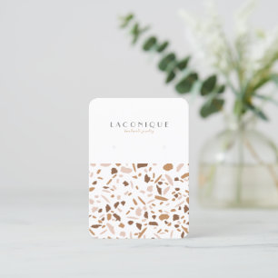 Minimalistic Beige Terrazzo Mosaic Jewellery Displ Business Card