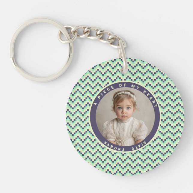 Minimalistic Birthday Gift Ideas Stripe Pattern Keychain (Front)