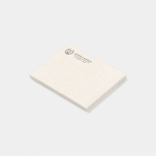 Minimalistic, Black Justice Logo On Beige Linen Post-it Notes