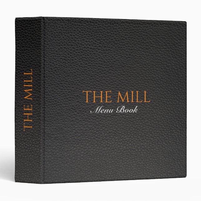 Minimalistic Black Leather Texture  Binder (Front/Spine)