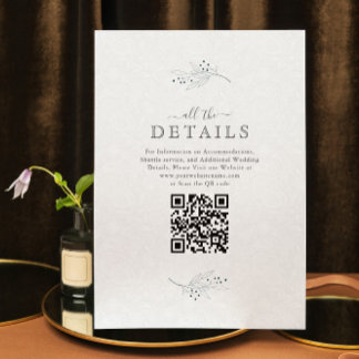 Minimalistic Black On Plush White Paisley RSVP  Invitation