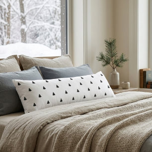 Minimalistic black pine trees cozy Christmas Body Pillow