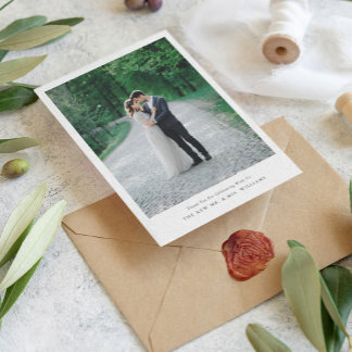 Minimalistic Black Plush White Paisley Thank You Invitation