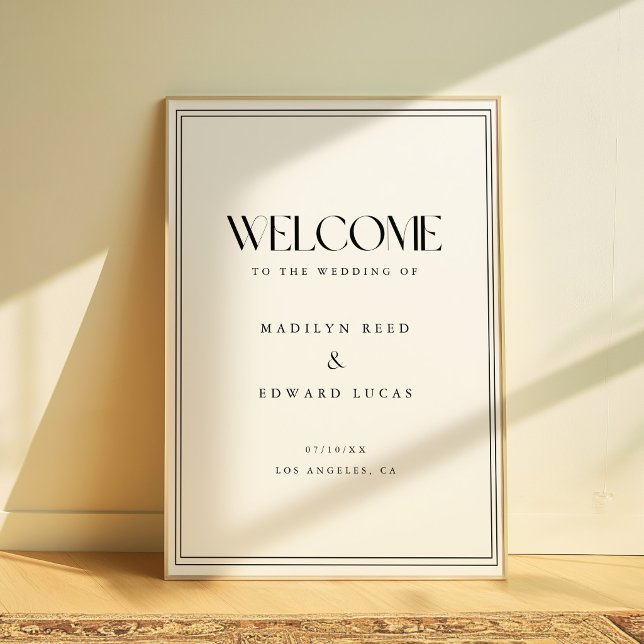 Minimalistic Black & White Bold Wedding Welcome Poster (Creator Uploaded)