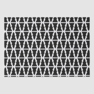 Minimalistic Black & White Christmas Tree Pattern Tissue Paper