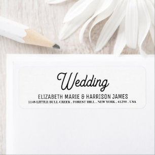 Minimalistic - Black & White - Wedding Label