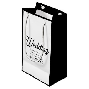 Minimalistic - Black & White - Wedding Small Gift Bag