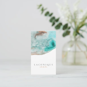Minimalistic Blue Aqua Watercolor Business Card
