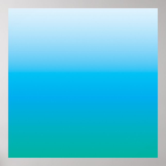 Minimalistic blue green gradient summer calm poster (Front)