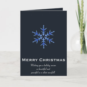 Minimalistic BLue Snowflake Hand Drawn Art Card