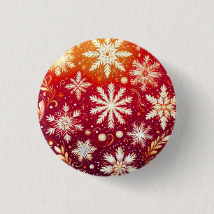 Minimalistic blue Snowflake magnet  1 Inch Round Button