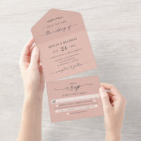 Minimalistic Blush Dusty Pink Solid Colour Wedding