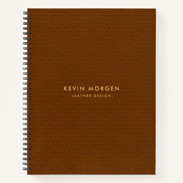 Minimalistic Brown Vintage Faux Leather Notebook (Front)