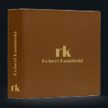 Minimalistic Brown Vintage Leather Texture Image Binder<br><div class="desc">Simple,  minimalistic design. Image of a vintage brown leather texture with custom gold tones text.
If you need assistance customizing this design,  please message me.
We always provide the free custom designs on any Zazzle product.</div>