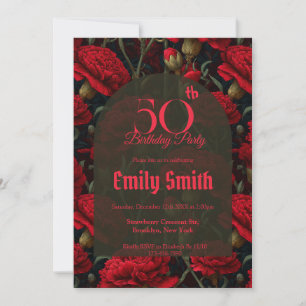 Minimalistic Carnation Flower Birthday Celebration Invitation