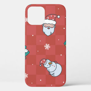 Minimalistic christmas red pattern iPhone 12 case