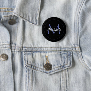 Minimalistic circle modern monogram initial name 2 inch round button
