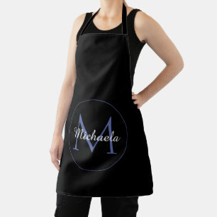 Minimalistic circle modern monogram initial name apron