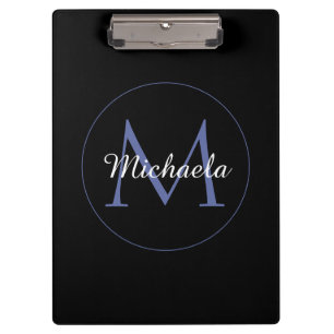 Minimalistic circle modern monogram initial name clipboard