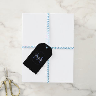 Minimalistic circle modern monogram initial name gift tags