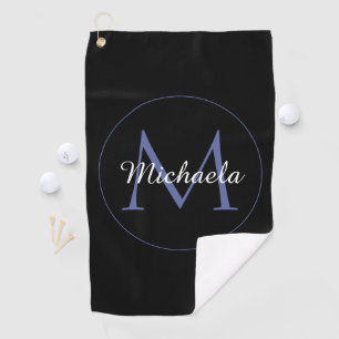 Minimalistic circle modern monogram initial name golf towel