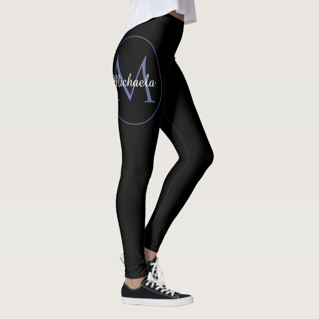 Minimalistic circle modern monogram initial name leggings (Right)