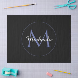 Minimalistic circle modern monogram initial name tissue paper