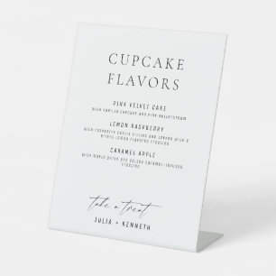 Minimalistic Classy Cupcake Flavors Wedding Sign
