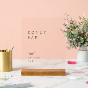 Minimalistic Clear Doughnut Bar Wedding Sign
