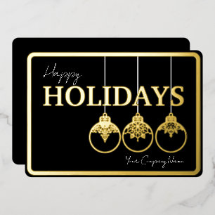 Minimalistic Corporate logo  Foil Holiday Card