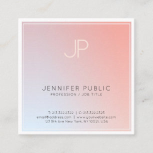 Minimalistic Creative Monogram Professional Design Square Business Card