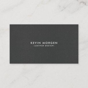 Minimalistic Dark-Grey Faux Leather Business Card