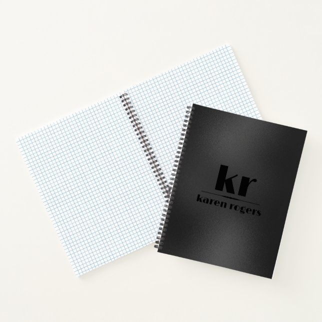 Minimalistic dark-grey Iridescent Texture Notebook (Inside)