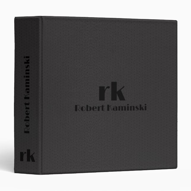 Minimalistic Dark Grey Leather Image Binder (Front/Spine)