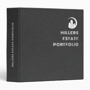 Minimalistic Dark Grey Linen Estate Planning Binder