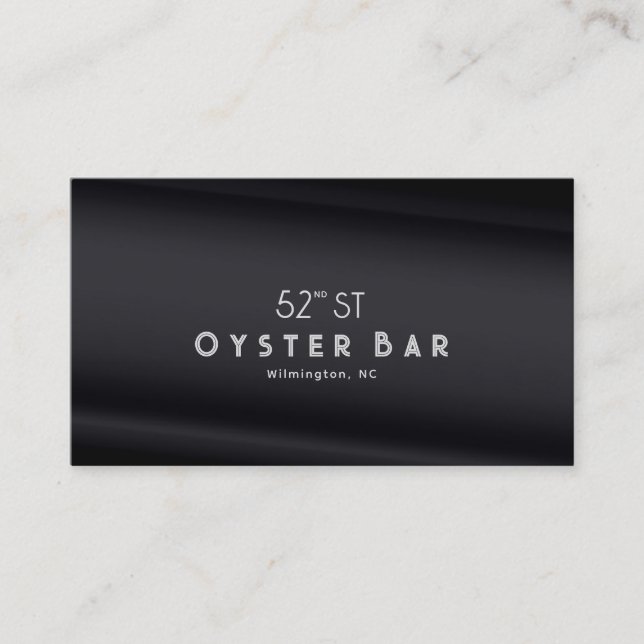 Minimalistic Deco Style | Black Pearl Business Card (Front)