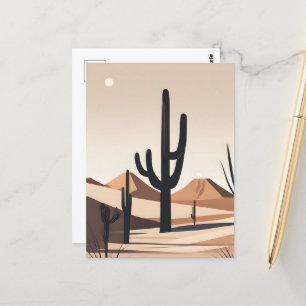 Minimalistic desert art postcard