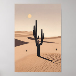 Minimalistic desert art poster